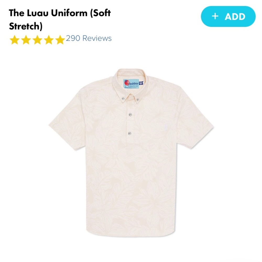 Chubbies men’s medium luau shirt NWT